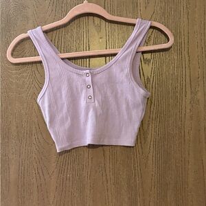 No Boundaries Light Purple Ribbed Crop Top